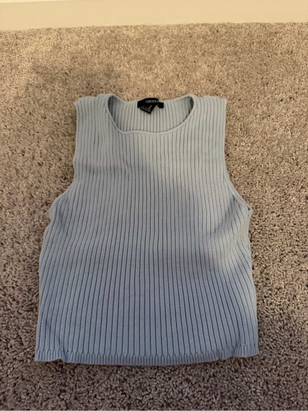 Forever 21 Pale Blue Ribbed Knit Tank